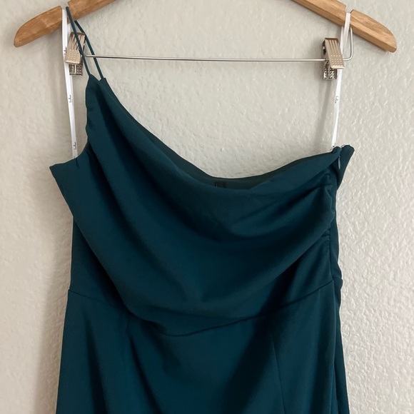 Hunter Green One-Shoulder Sleeveless Midi Dress XL - Picture 4 of 7